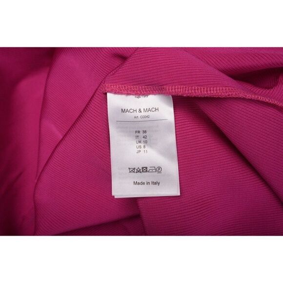 Mach & Mach Cut Out Maxi Dress Crystal Bows US 8 EU 40 Pink Long sleeved NWD - Picture 8 of 8